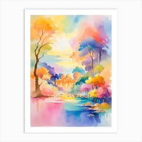 Watercolor Landscape Painting 1 Art Print