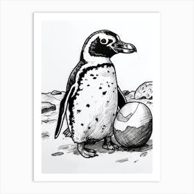 African Penguin Hatching 2 Art Print