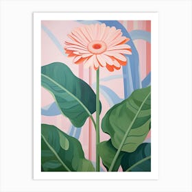 Gerbera Daisy 4 Hilma Af Klint Inspired Pastel Flower Painting Art Print