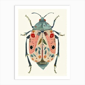 Colourful Insect Illustration June Bug 14 Art Print