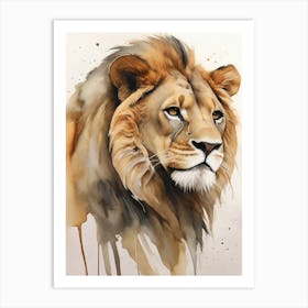 Lion Watercolor Painting 6 Art Print