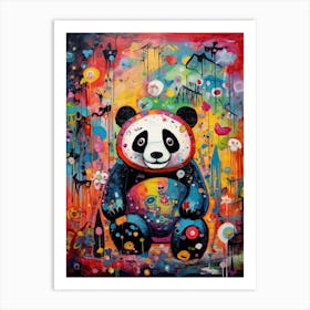 Panda Art In Outsider Art Style 2 Art Print