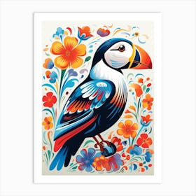 Scandinavian Bird Illustration Puffin 1 Art Print