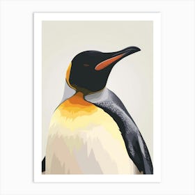 King Penguin Ross Island Minimalist Illustration 1 Art Print