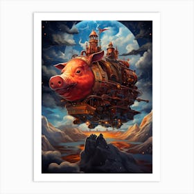 Steampunk Pig Art Print