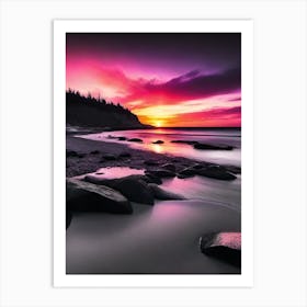 Sunset At The Beach 555 Art Print