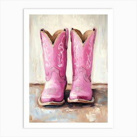 Pink Cowboy Boots 4 Art Print