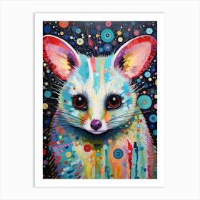  A Nocturnal Possum Vibrant Paint Splash 1 Art Print