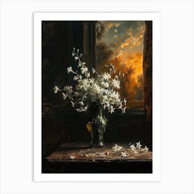 Baroque Floral Still Life Edelweiss 3 Art Print