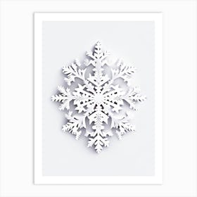 White, Snowflakes, Marker Art 4 Art Print