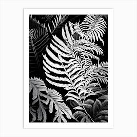 Fan Fern Linocut Art Print