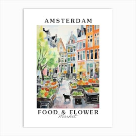 Food Market With Cats In Amsterdam 1 Poster Art Print