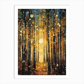 Gustav Klimt Print Sun Forest Trees Painting Klimt Exhibition Poster Painting Yellow Decor Full Art Print