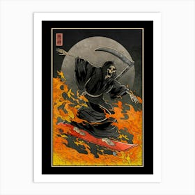 Soul Skating Grim Reaper Art Print