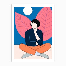 Woman In Meditation Art Print