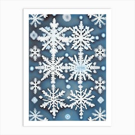 Winter Snowflake Pattern, Snowflakes, Rothko Neutral 2 Art Print
