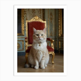 Cat On A Throne Art Print