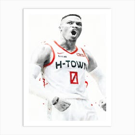 Russell Westbrook Houston Rockets Art Print