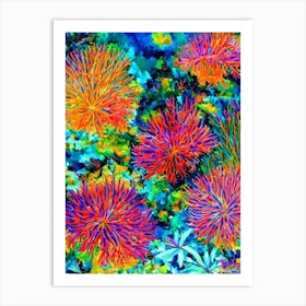 Acropora Digitifera Vibrant Painting Art Print