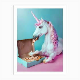 Toy Unicorn Eating A Pizza Slice 2 Art Print