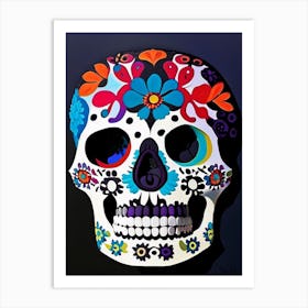 Sugar Skull Day Of The Dead Inspired Skull Matisse Style Art Print