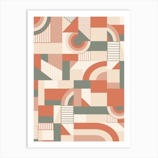 Earthy Blocks Art Print
