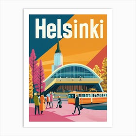 Aihrgdesign A 1970s Inspired Travel Poster For Helsinki Depic 3ef06e9b Ef7c 40b1 B4a0 8b211f02cb33 0 Art Print