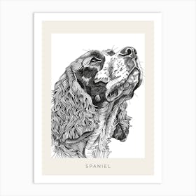 Spaniel Minimal Line Sketch Poster Art Print