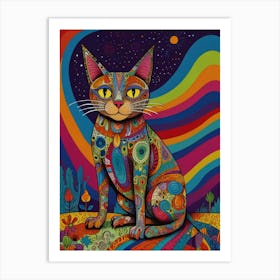 Psychedelic Cat 2 Art Print