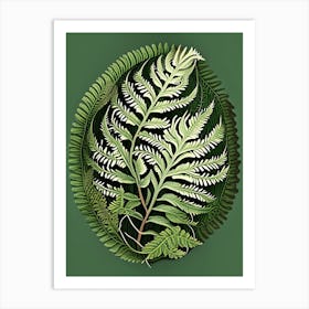 Shield Fern Vintage Botanical Poster Art Print