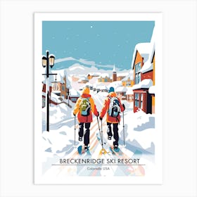 Breckenridge Ski Resort   Colorado Usa, Ski Resort Poster Illustration 3 Art Print