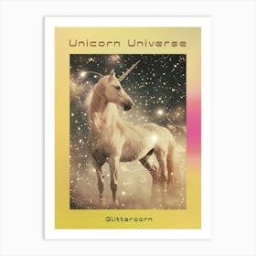 Glitter Unicorn In Space Abstract Collage 1 Poster Art Print
