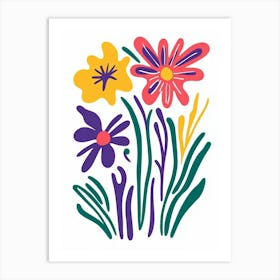 Flowers On A White Background 16 Art Print