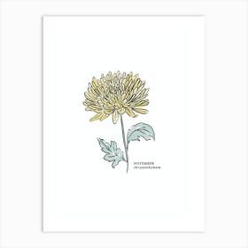 November Chrysanthemum Birth Flower 1 Art Print