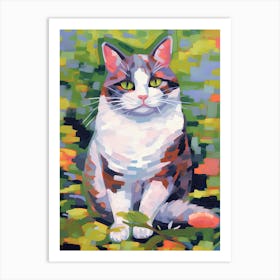 Big Cat Brush Stroke Oil Painting Art Print