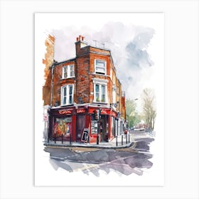 Redbridge London Borough   Street Watercolour 4 Art Print