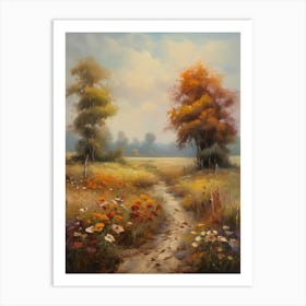 Vintage Oil Painting, Farmhouse Wall Decorations, Vintage Landscape, Vintage Landscape Oil Painting.9 Art Print