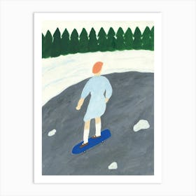 Run : skateboarder series - How much further do I need to go Art Print
