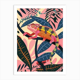Chameleon In The Jungle Modern Abstract Illustration 4 Art Print