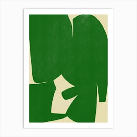 Large Abstract Cut Out In Green Art Print
