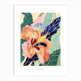 Colourful Flower Illustration Poster Hibiscus 3 Art Print