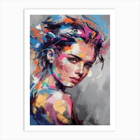 A Beautiful Captivating Abstract Portrait Of A Wom Art Print