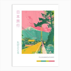 Fujikawaguchiko Japan Duotone Silkscreen Poster 2 Art Print