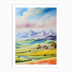 Landscape With Mountains 3 Art Print