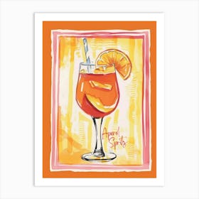 Aperol Spritz Cocktail Art Kitchen Orange Art Print