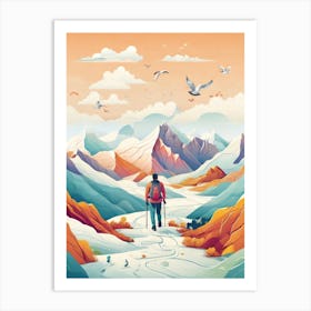 Man Hiking In The Mountains 1 Art Print