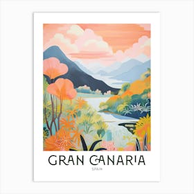 Gran Canaria, Spain Maximalist Travel Poster Vibrant Colour Art Print