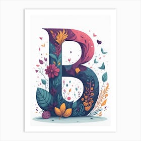 Colorful Letter B Illustration 29 Art Print