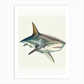 Shark Close Up 2 Vintage Art Print