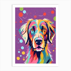 Golden Retriever illustration, colorful dog illustration, dog portrait, animal illustration, digital art, pet art, dog artwork, dog drawing, dog painting, dog wallpaper, dog background, dog lover gift, dog décor, dog poster, dog print, pet, dog, vector art, dog art Art Print